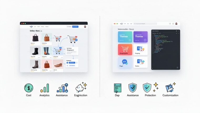 Quick comparison table, WordPress vs Shopify at a glance