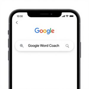 Open Google Search on mobile browser and type Google Word Coach